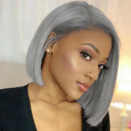 2026 New in Grey Bob 13X4 Lace Frontal Wig