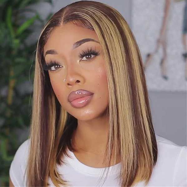 Peruvian Double Drawn Piano Color 13x4 Lace Full Frontal Wig