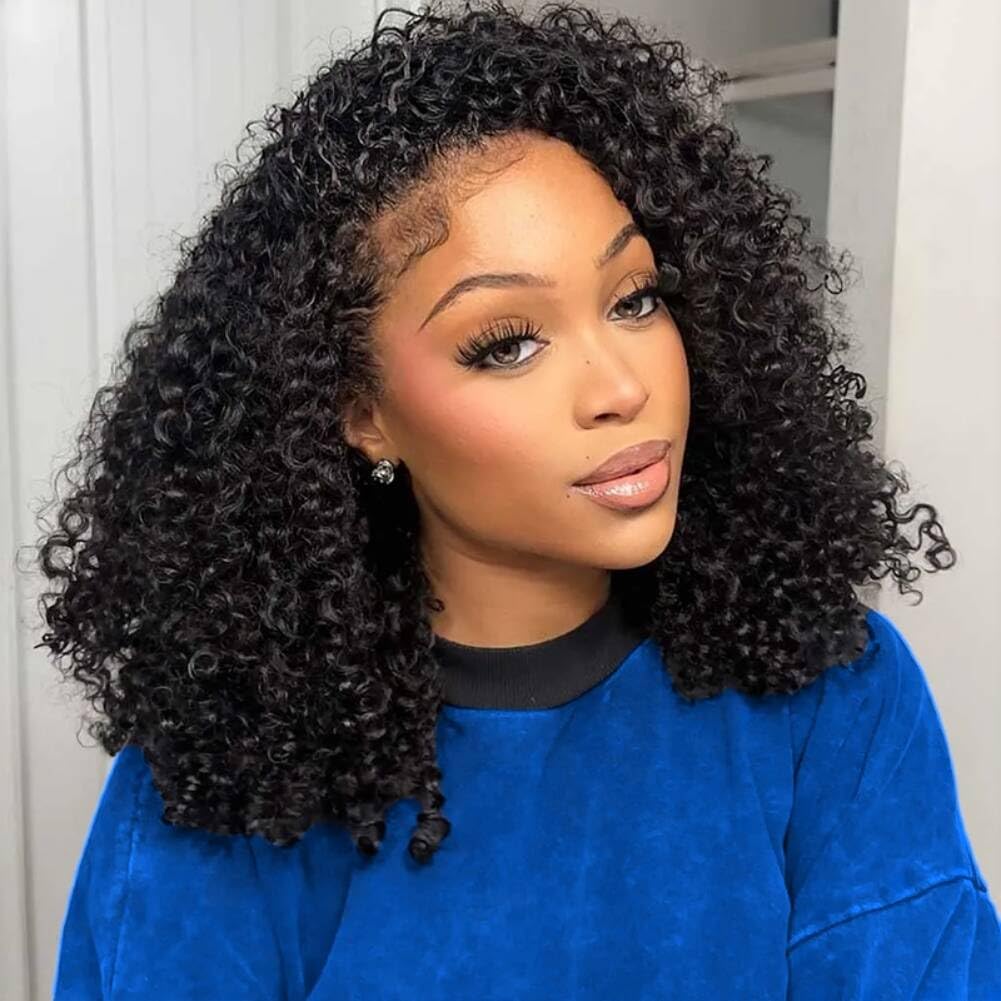Double Drawn Pixie Curls 13x4 Lace Full Frontal Wig