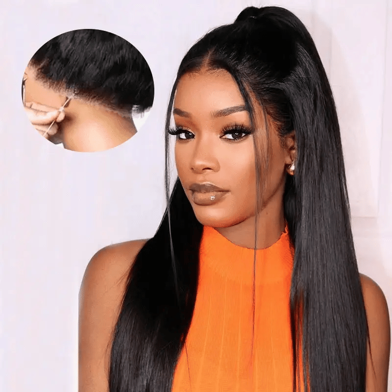 Update Invisi Strap 360 Full Frontal Lace Wig Silky Straight 300% Density Human Hair