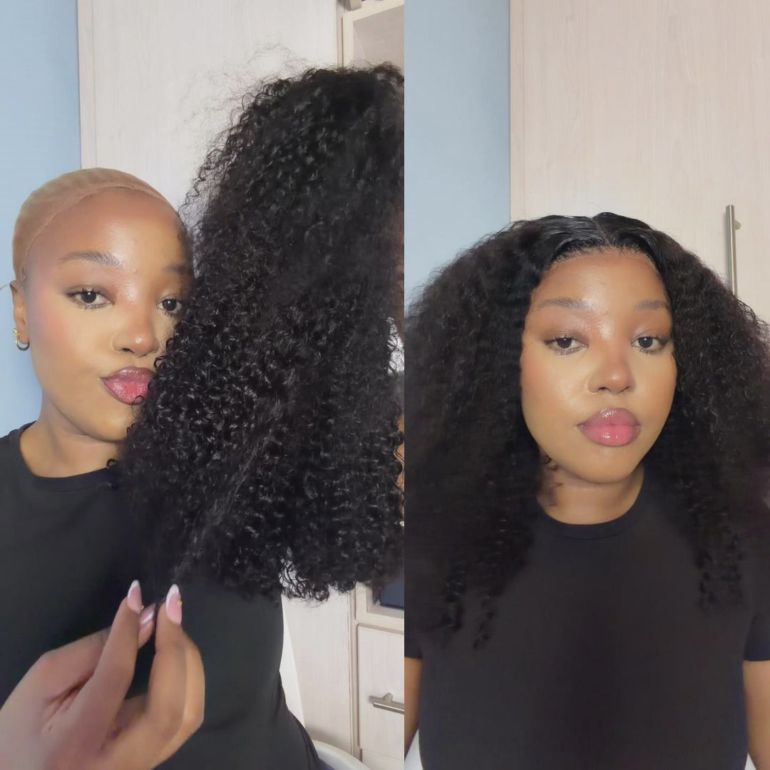 KeaMasuku Recommended Double Drawn 13x4 Full Frontal Bob Wig Jerry Curly Human Hair
