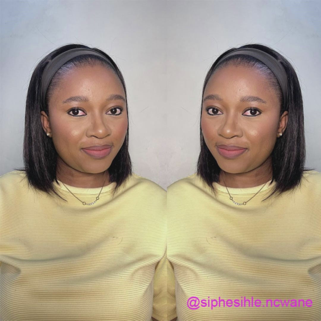 Seehle Same Headband Bob Wig Wear and Go Glueless Straight 100% Human Hair