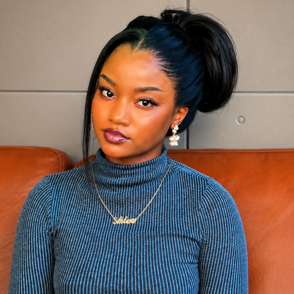 360 Lace Frontal Wig Yaki Straight Human Hair with Widow&