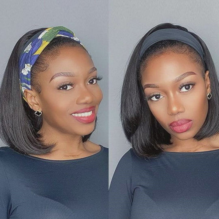Anne Rose Headband Bob Wig Wear and Go Glueless Straight 100% Human Hair