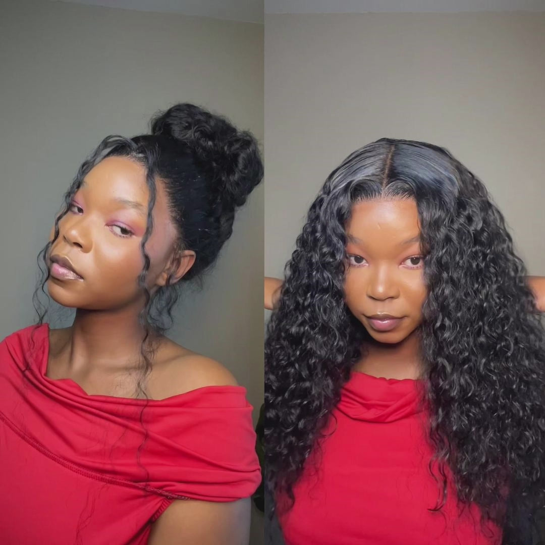 Update Invisi Strap 360 Full Lace Frontal Wig Pre Plucked 300% Density Water Wave Human Hair