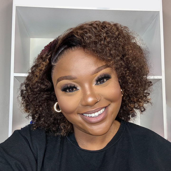 Mabontlehairinfluencer Influencer Pick! Double Drawn Layed Pixie Curls Wig 13x4 Full Frontal Piano Color P3/30